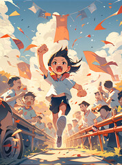Student who successfully passed the exam, education theme illustration