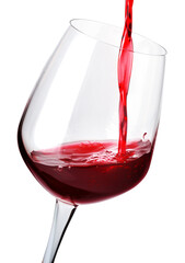 Red wine in glass transparent png