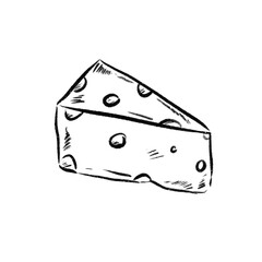 Hand drawn sketch cheese.