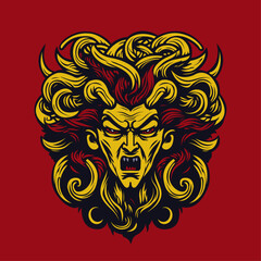 Medusa Head Mascot for logo game sports tshirt