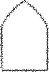 Lancet Arch spiral Leaf rectangular frame architectural window door laurel flower frame floral leaf borders natural botanical branches decoration wedding anniversary celebration beautiful arabesque