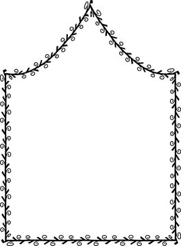 Inflexed Arch spiral Leaf rectangular frame architectural window door laurel flower frame floral leaf borders natural botanical branches decoration wedding anniversary celebration beautiful arabesque 