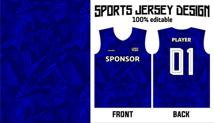 Abstract blue background jersey design for sport uniform