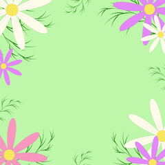 Fototapeta na wymiar Summer floral background. Suitable for social media posts. Vector illustration.