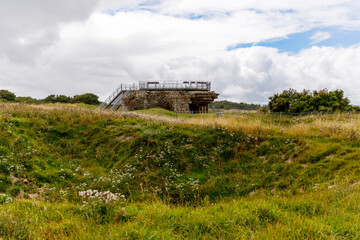 Obraz premium Pointe du Hoc, famous World War II site, on a summer day, in Normandy, France