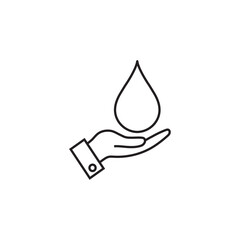 Drop line icon, water drop logo vector