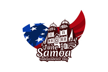 June 1, Independence Day of Samoa vector illustration. Suitable for greeting card, poster and banner.