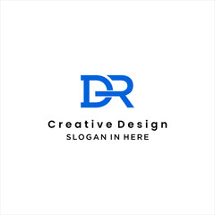simple letter DR or RD logo design with luxury template vector - obrazy, fototapety, plakaty