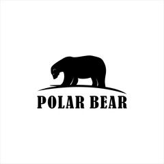 Polar Bear Silhouette Logo Vector Ice Animals Illustration	