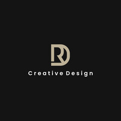 simple letter DR or RD logo design with luxury template vector