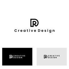 simple letter DR or RD logo design with luxury template vector