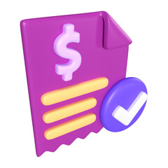 Invoices 3D Illustration Icon