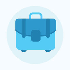 Briefcase Icon, Business Management Flat icons, Blue Color Theme