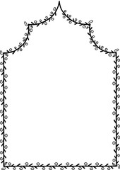 Tented Arch spiral Leaf rectangular frame architectural window door laurel flower frame floral leaf borders natural botanical branches decoration wedding anniversary celebration beautiful arabesque