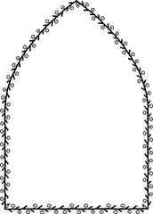 Three-Pointed Arch spiral Leaf rectangular frame architectural window door laurel flower frame floral leaf borders natural botanical branches decoration wedding anniversary celebration beautiful