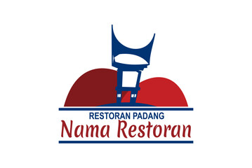Obraz premium Translation: Restaurant Name, Padang Cuisine. Vector logo. Suitable for Padang Restaurant.