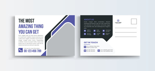 Cryptocurrency postcard design template. Cryptocurrency Company Business Postcard Template Design, Simple and Clean Modern Minimal Postcard Template, Business Postcard Layout