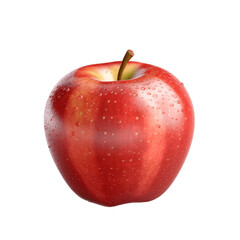 Plakat Red apple on white background isolated transparent full depth of field