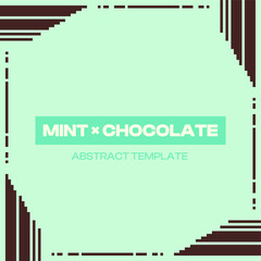 Mint Green Background with Chocolate Brown Pixel Frame Template