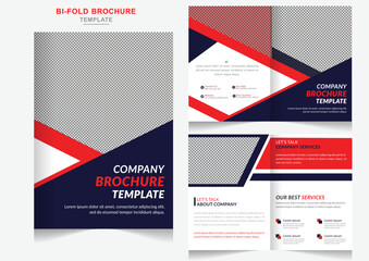 Professional real estate or construction business bi-fold brochure design construction company profile brochure template