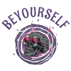 Dollar skull love eyeglasses