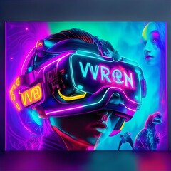 Poster for the movie VR in neon colors