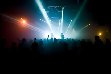 Fototapeta premium crowd of people dancing at concert