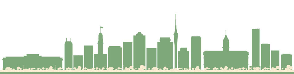 Fototapeta premium Abstract Auckland New Zealand City Skyline with Color Buildings.