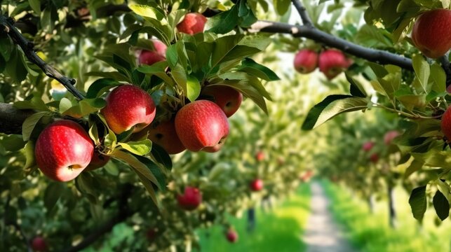 red apples in the garden created with Generative AI