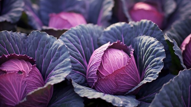 red cabbage in the garden created with Generative AI