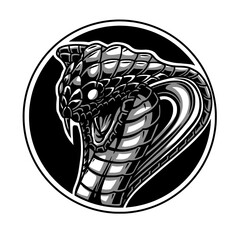 Design illustration of cobra snake head in vector form. Color can be adjusted. © Moa.Vision