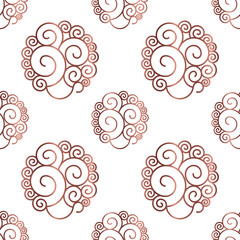 Woman face with coffee  seamless vector pattern