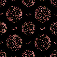 Woman face with coffee  seamless vector pattern