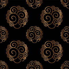 Woman face with coffee  seamless vector pattern