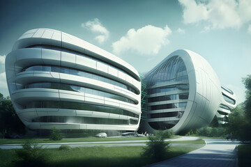 futuristic office building exterior