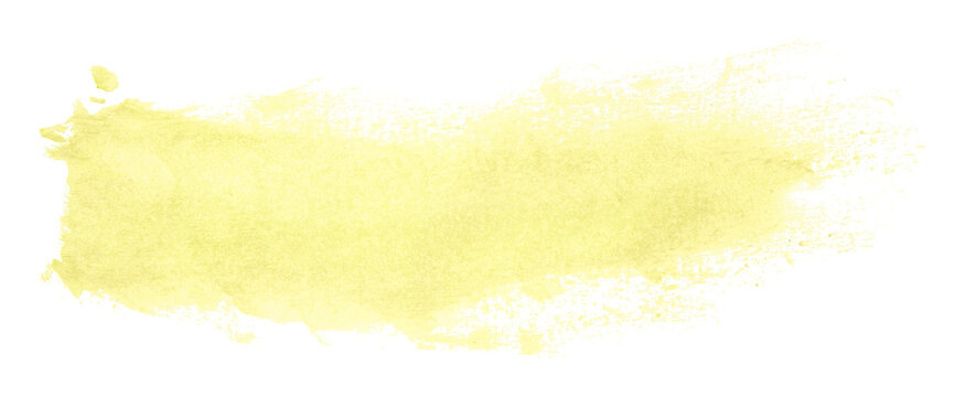 Shiny light yellow brush watercolor painting isolated on transparent background. watercolor png © คเณศ จันทร์งาม