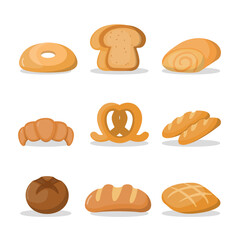 Set of Bakery and pastry products icons illustration