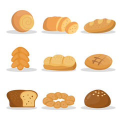 Set of Bakery and pastry products icons illustration