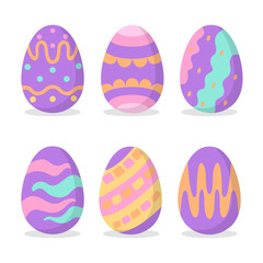 Set of colorful on egg in Easter festival illustration