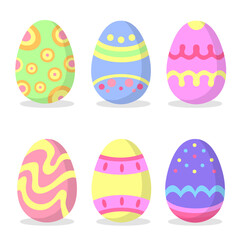 Set of colorful on egg in Easter festival illustration