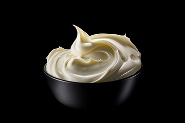 Mayonnaise On Black Background