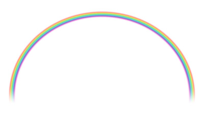 Rainbow with transparent effect isolated on white background