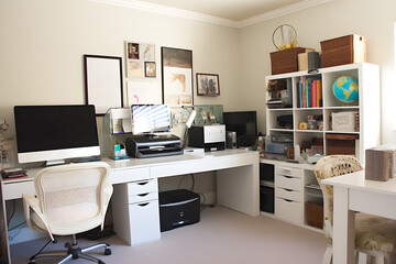 organized home office setup