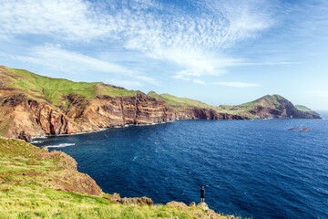 High cliffs at Ponta de São Lourenço on the island of Madeira