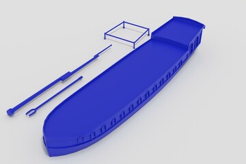 3d illustration. Model of an old dutch barge - 610520752