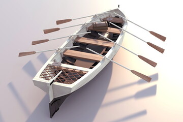 3d illustration. Ship boat jolly - 610520761