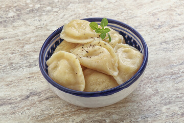 Russian traditional Vareniki - dumplings with potato
