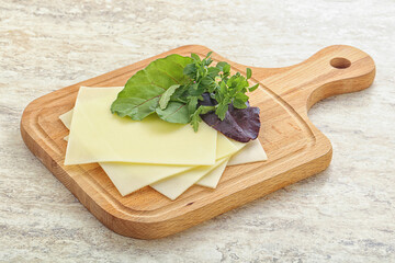 Sliced goat cheese for breakfast