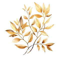 Fototapeta na wymiar Watercolor leaves and branches illustration transparent background, PNG ,Generative AI