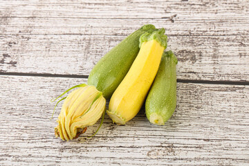 Raw baby organic zucchini heap